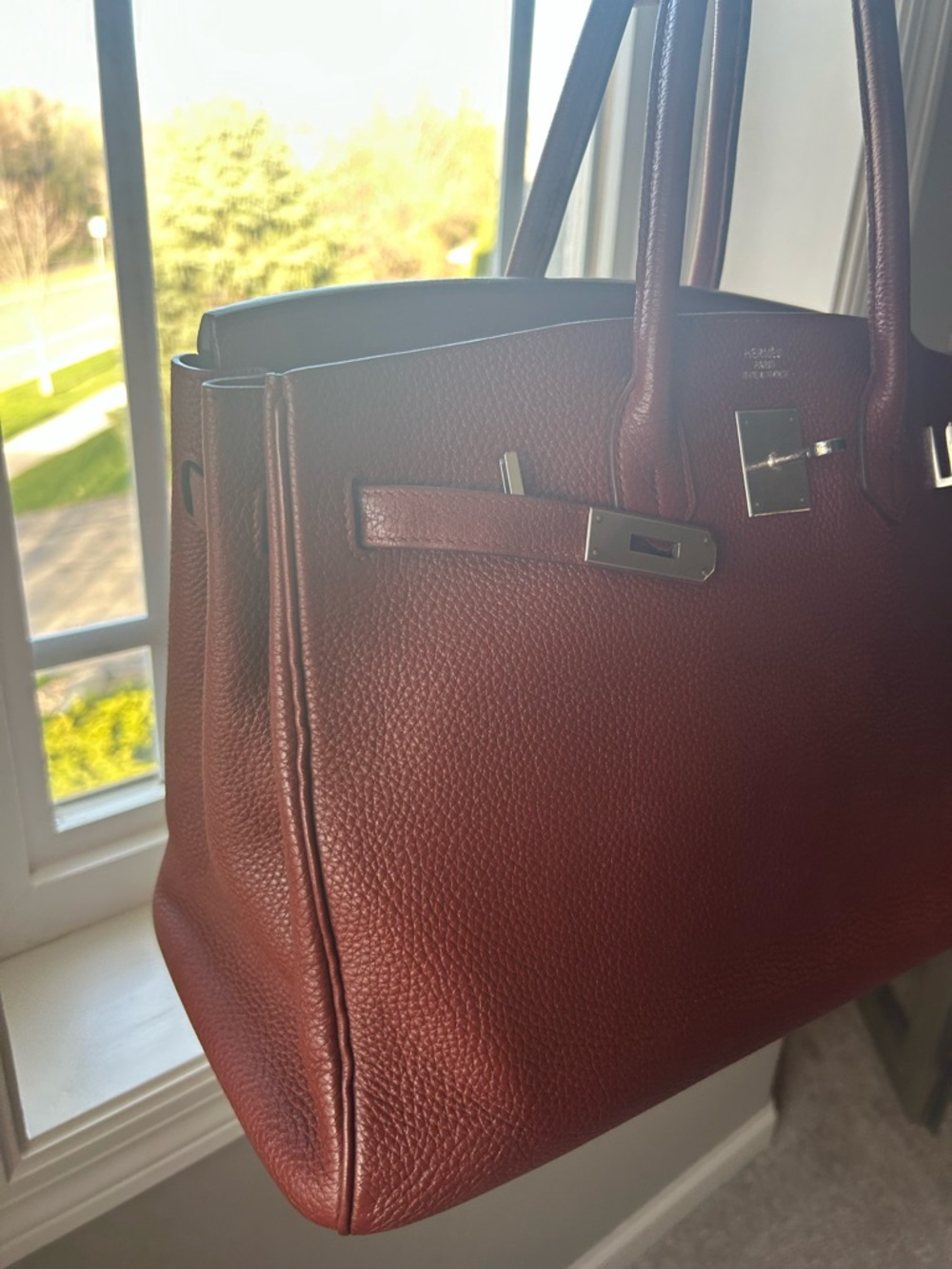 Hermes Brown Togo Leather Birkin with Palladium Hardware - Picture 2 of 10